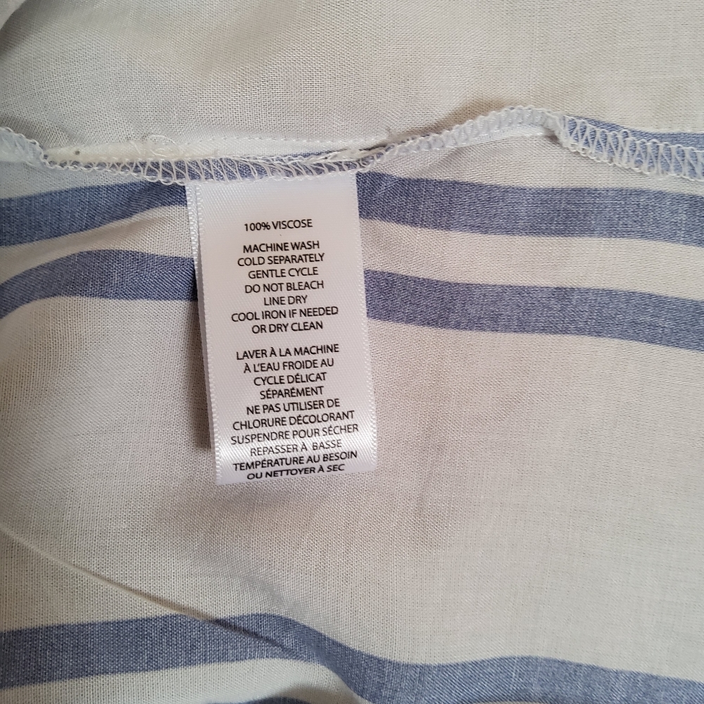 Beachlunchlounge Button Down Striped Tie Shirt M - Picture 8 of 9